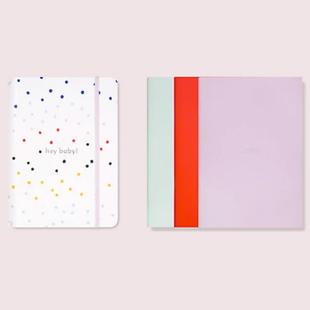 Kate Spade Dancing Dots Notebook Portfolio Set Bundle of 3 Notebooks